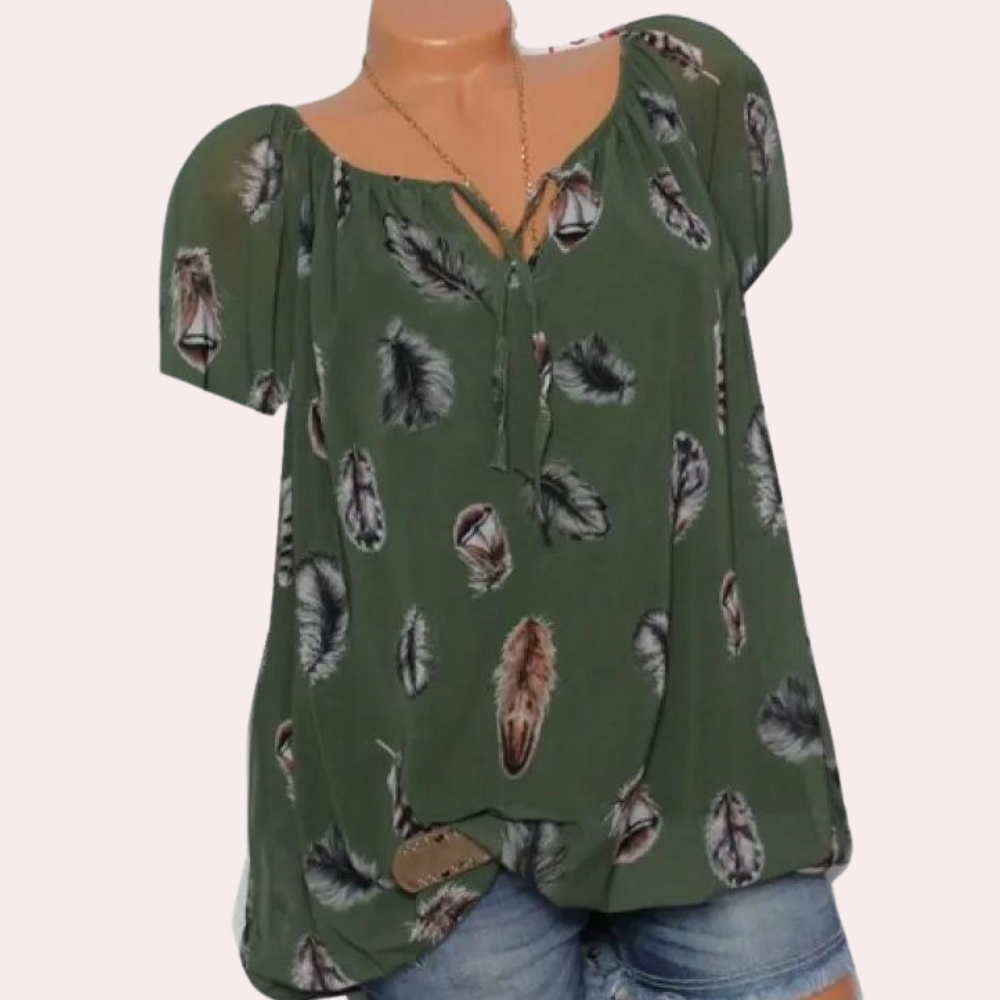 Megan™ | Off-Shoulder Top mit Veerprint