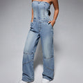 Camila™ | Denim-Jumpsuit schulterfrei