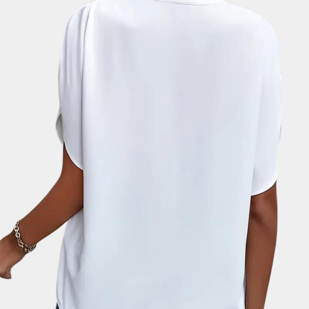 Marjolein™ | V-Ausschnitt Bluse mit Kurzen Ärmeln