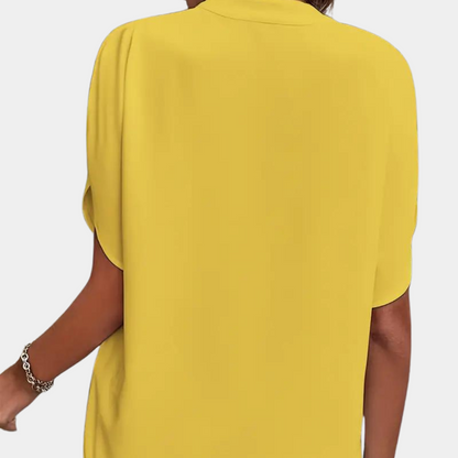 Marjolein™ | V-Ausschnitt Bluse mit Kurzen Ärmeln
