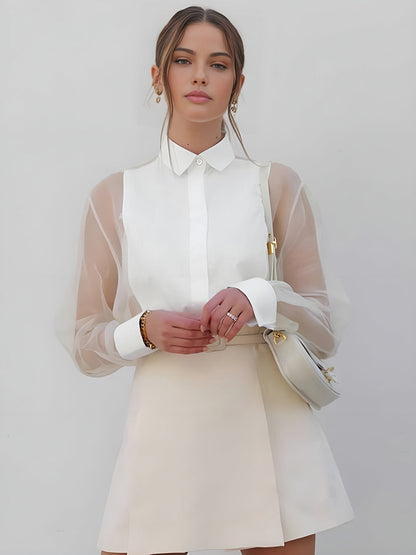 Viella™ | Bluse mit Transparenten Ärmeln