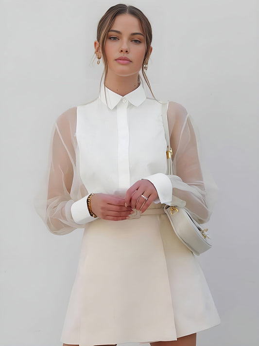 Viella™ | Bluse mit Transparenten Ärmeln