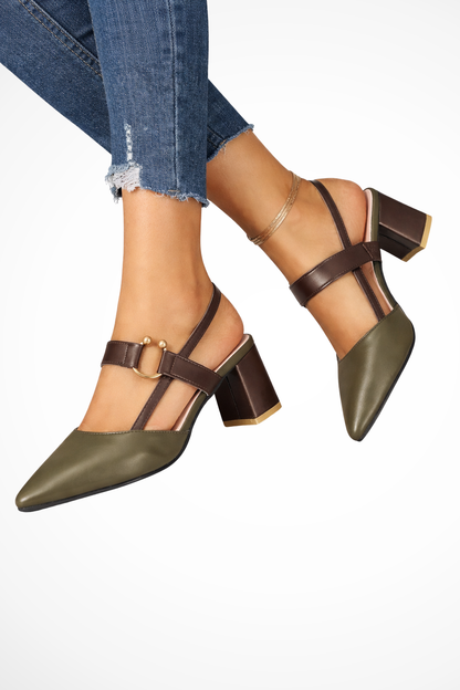Harriet | Damensandalen mit Fersenriemen und mit Blockabsatz