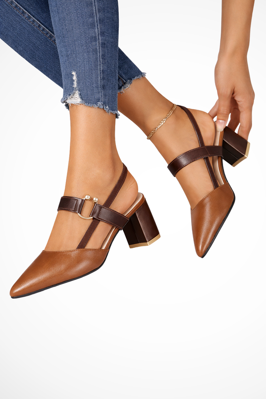 Harriet | Damensandalen mit Fersenriemen und mit Blockabsatz