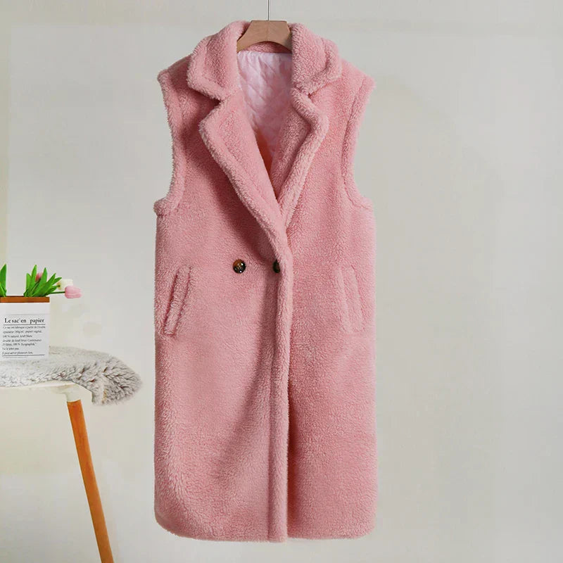 Amara™ | Ärmelloser Teddy-Mantel für Damen