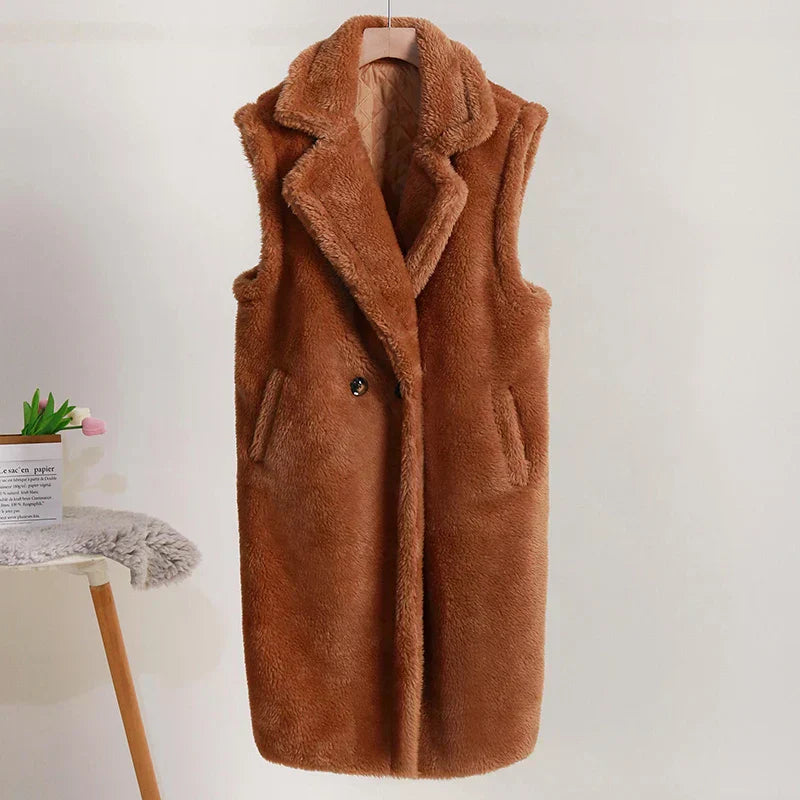 Amara™ | Ärmelloser Teddy-Mantel für Damen