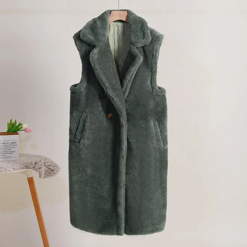 Amara™ | Ärmelloser Teddy-Mantel für Damen