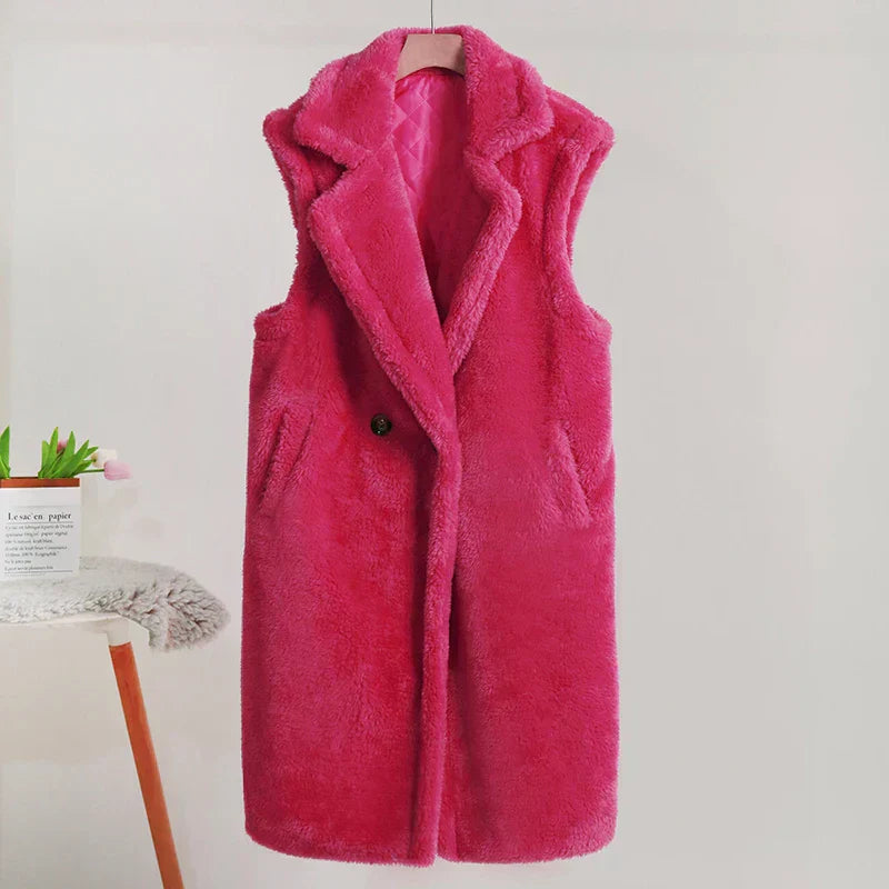Amara™ | Ärmelloser Teddy-Mantel für Damen