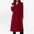 Lenora™ | Elegante lange Wolljacke mit Reverskragen