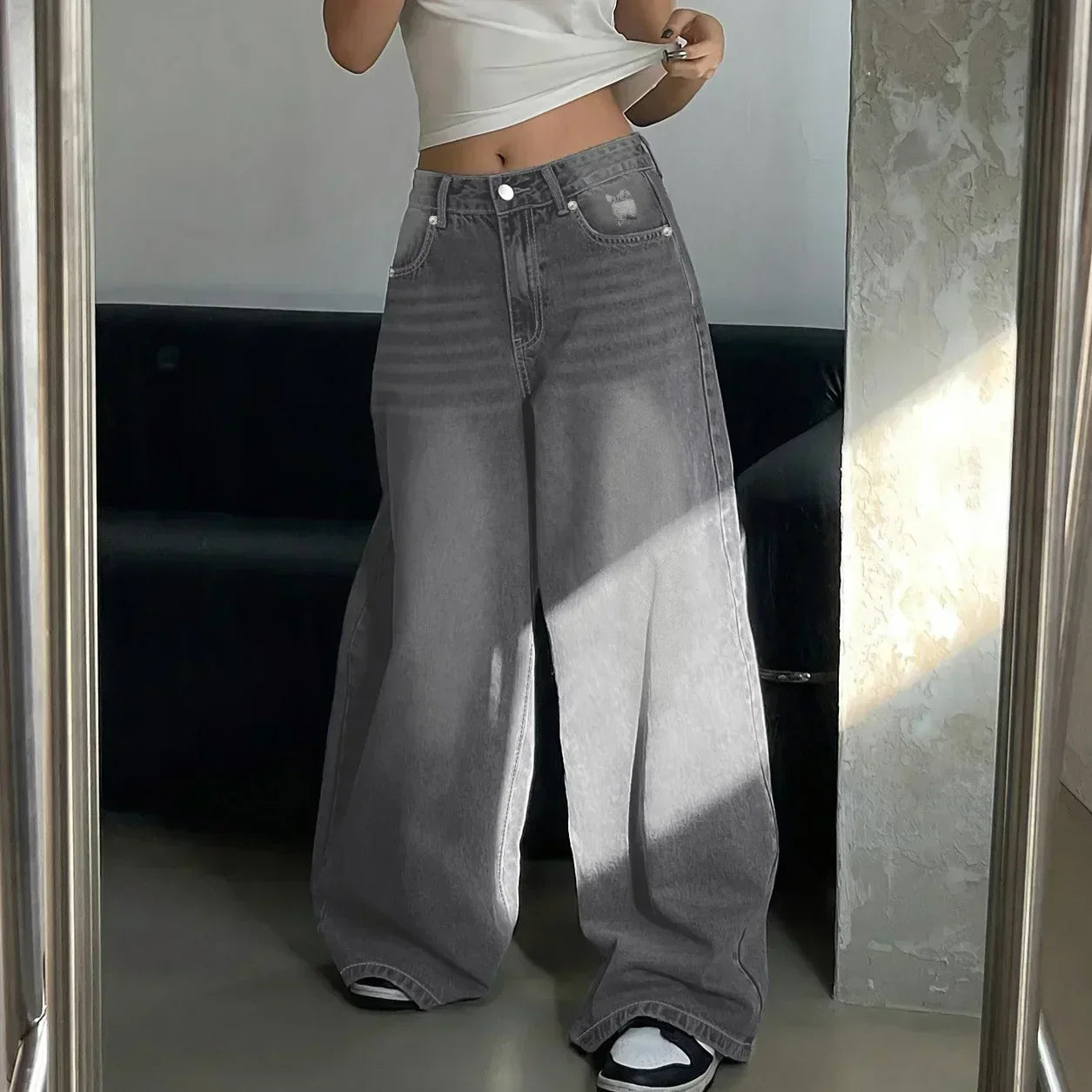 Clara™ | Baggy Wide-Leg-Jeans