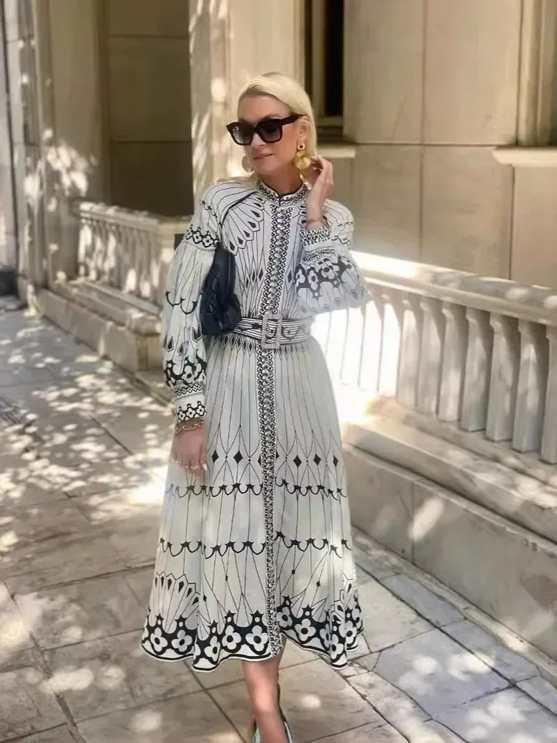 Eulalia™ | Boho-Kleid mit Stehkragen