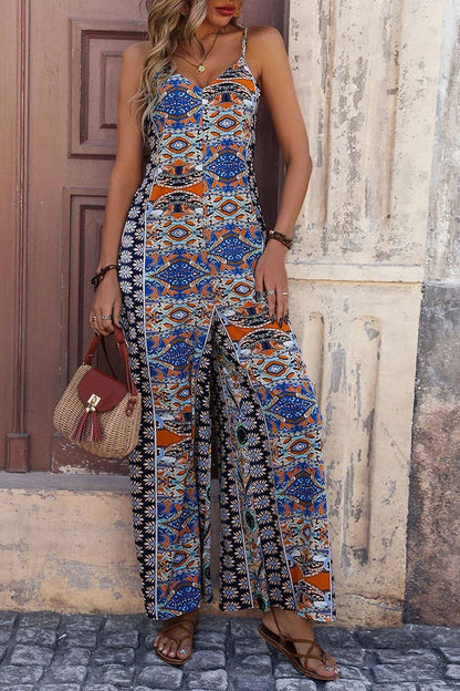 Helen™ | Jumpsuit mit V-Ausschnitt mit Print