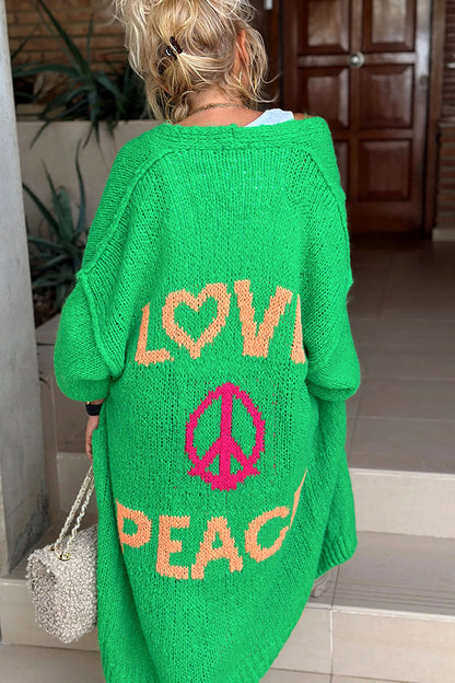 Lang™ | Gebreid Cardigan | Love und Peace Design | Comfortabel und Stijlvol